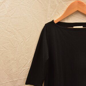 Mini Mioche Black High-Low Hem Boatneck Dress - 7/8 Girls